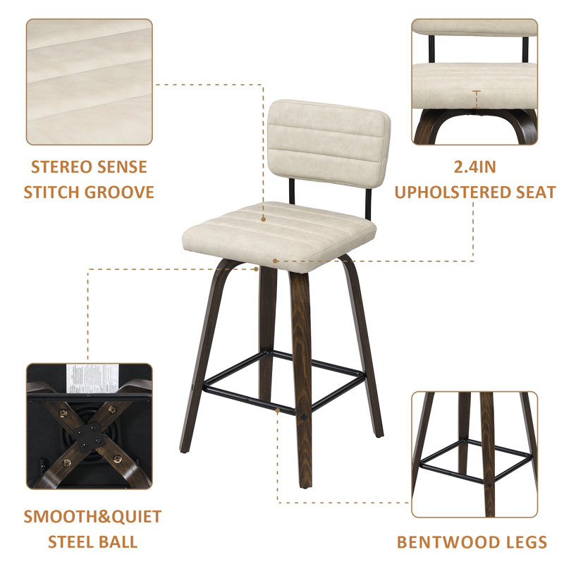 17 Stories 26" Swivel Bar & Counter Stool & Reviews Wayfair